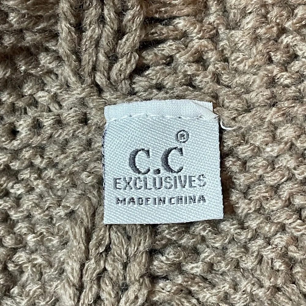 C.C Exclusives Brown/Taupe Cable Knit Infinity Scarf